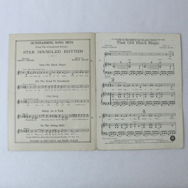 Vintage Sheet Music: That Old Black Magic & Star Spangled Rhythm 1942