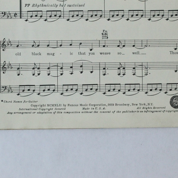 Vintage Sheet Music: That Old Black Magic & Star Spangled Rhythm 1942