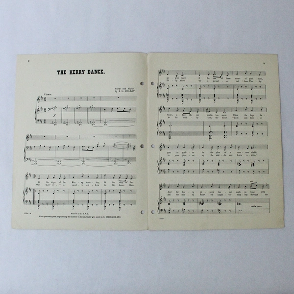 The Kerry Dance Vintage Sheet Music by James L. Molloy - Pre-Owned Condition