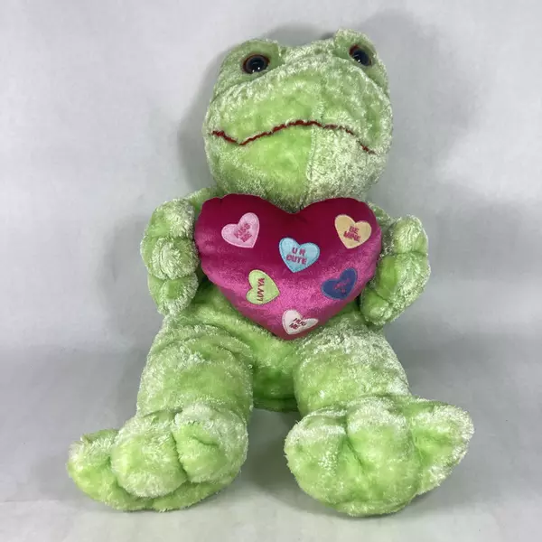 Dan Dee Collectors Choice Lime Green Valentine Frog With Heart 28 Inch