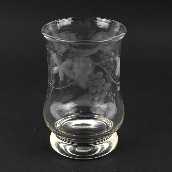 Casafina Flat Etched Grapes Juice Glass 5 Inch Clear Drinkware Barware