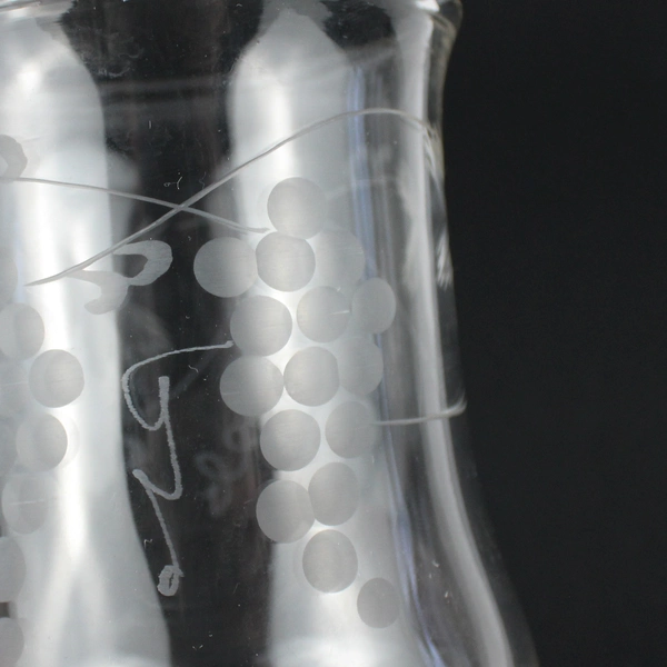 Casafina Flat Etched Grapes Juice Glass 5 Inch Clear Drinkware Barware