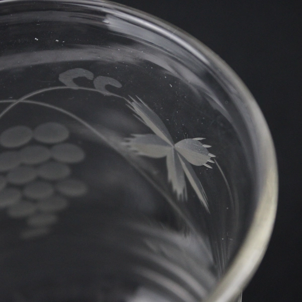 Casafina Flat Etched Grapes Juice Glass 5 Inch Clear Drinkware Barware