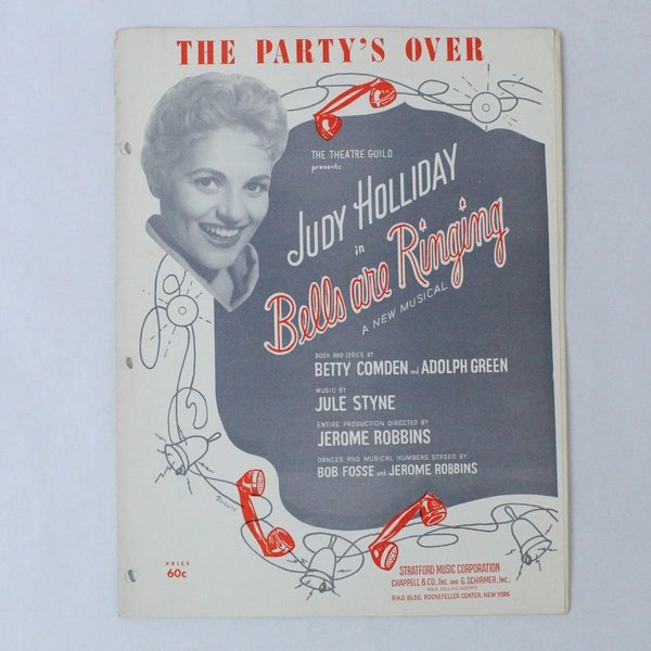 Vintage Sheet Music: The Party's Over Jule Styne Piano Vocal Guitar 1956
