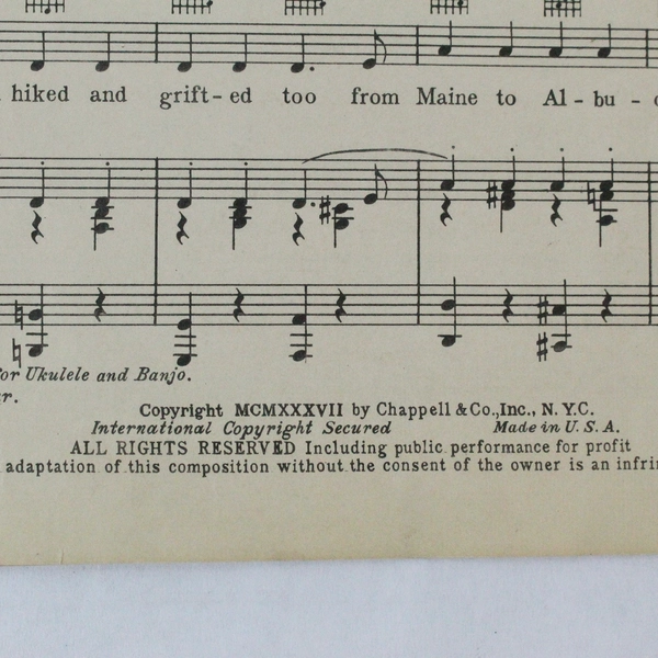 The Lady Is A Tramp Vintage Sheet Music Babes In Arms Rodgers & Hart 1937