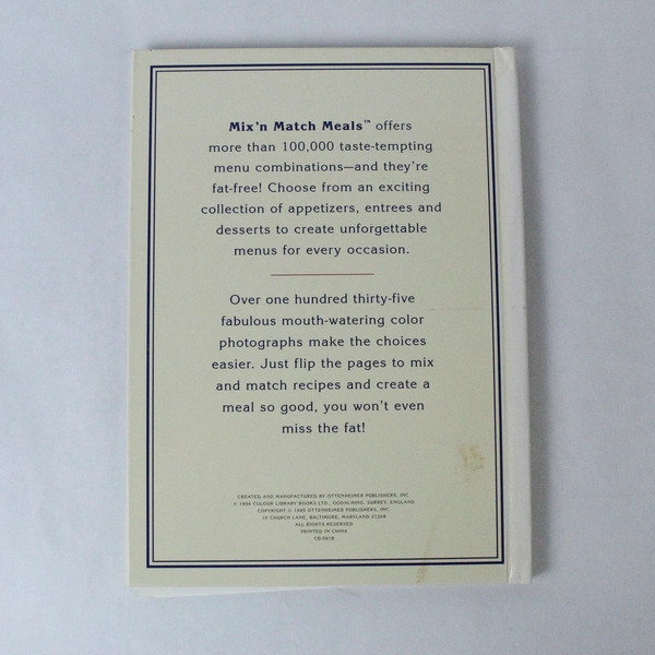 Fat Free Mix 'N Match Meals Ottenheimer 1995 Cookbook in Good Condition