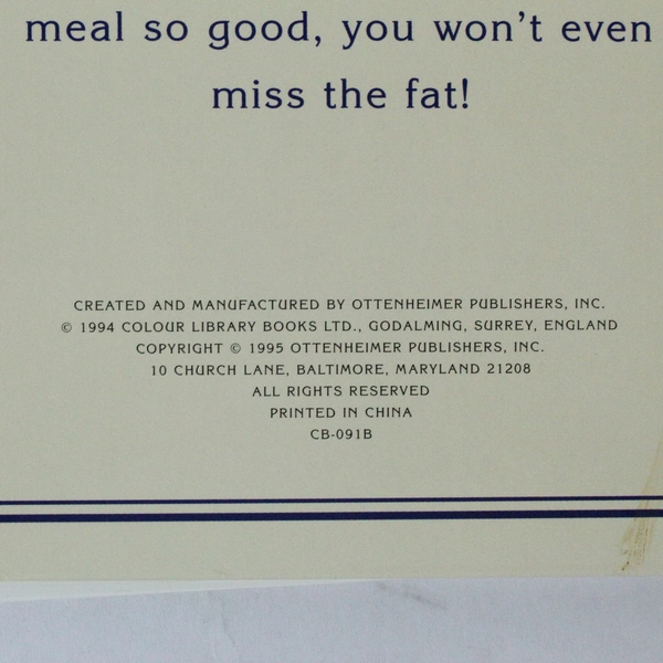 Fat Free Mix 'N Match Meals Ottenheimer 1995 Cookbook in Good Condition