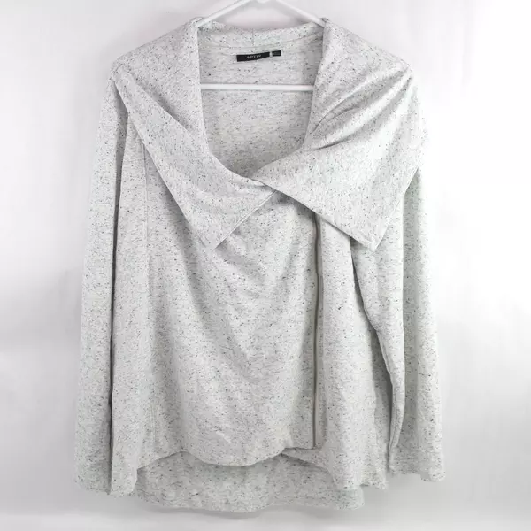 Apt. 9 Gray Speckled Asymmetrical Full-Zip Jacker Women's Size XL