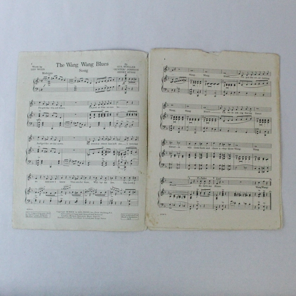 Wang Wang Blues Vintage Sheet Music - Courtney Sisters Buster Johnson Hit