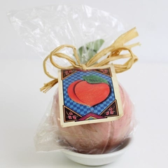 Olio Inc Hand Turned Wooden Peach Decor Fragrance Oil Aroma Fresh Peaches