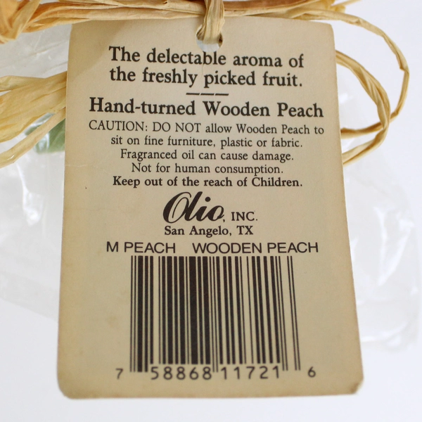 Olio Inc Hand Turned Wooden Peach Decor Fragrance Oil Aroma Fresh Peaches
