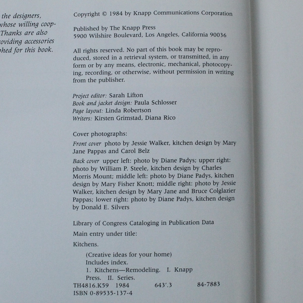 Creative Ideas for Your Home Kitchens 1984 Cookbook - Good Condition