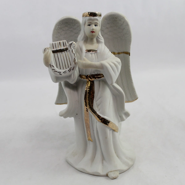 Bloom Rite White Ceramic Angel Planter And Flintlock Angel Taper Candle Holder