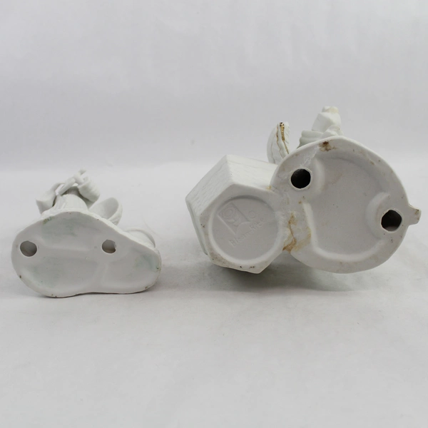 Bloom Rite White Ceramic Angel Planter And Flintlock Angel Taper Candle Holder