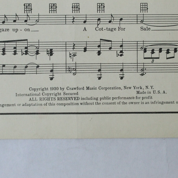 Vintage 1930 Sheet Music "With My Eyes Wide Open I'm Dreaming" Pre-Owned