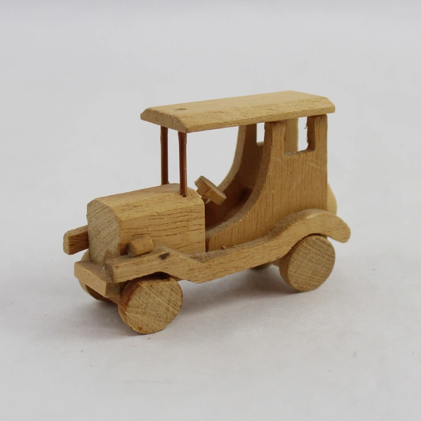 Vintage Miniature Handcrafted Wooden Car Figurine 2 Inch