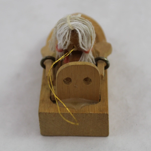 Vintage Wood Doll In A Rowboat Christmas Ornament