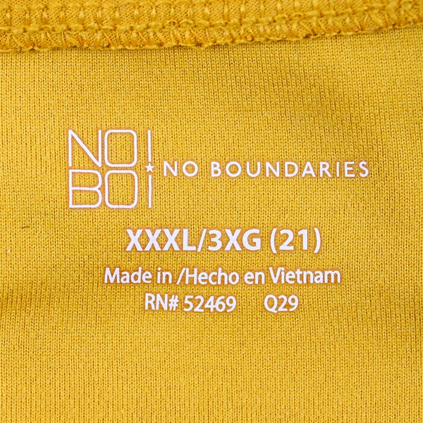 No Boundaries Women's Mustard Yellow V-Neck Long Sleeve Shirt XXXL
