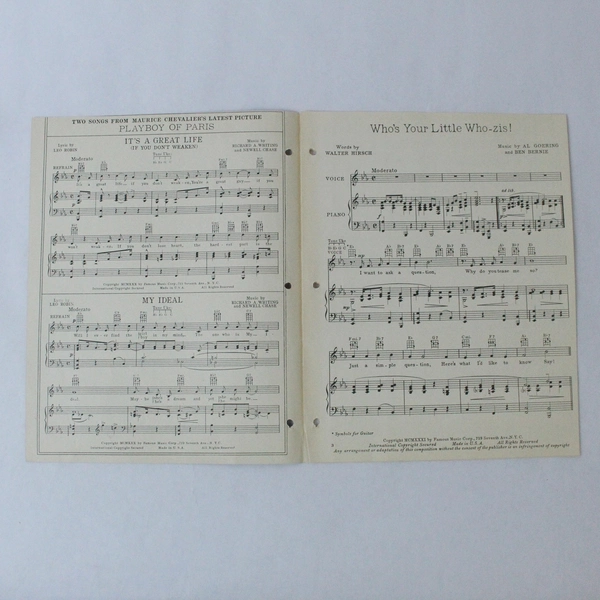 Vintage 1931 Sheet Music "Who's Your Little Who-Zis?" by Goering & Hirsch