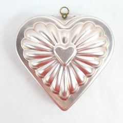 Heart Shaped Tin Gelatin Mold Wall Hanging Farmhouse Kitchen Décor