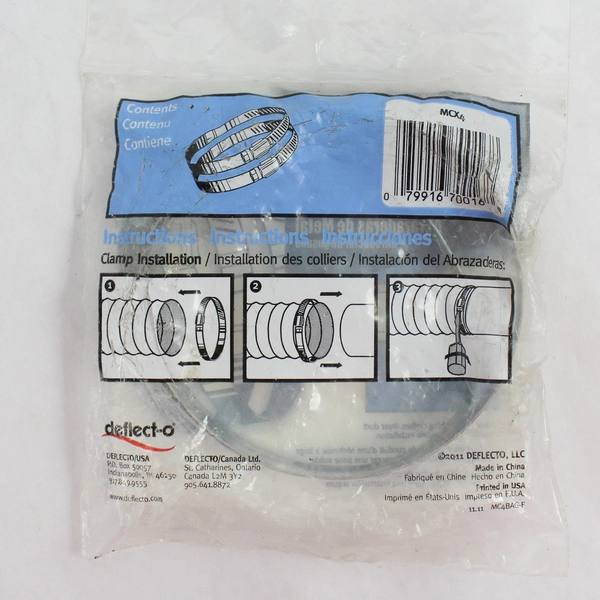 4 In. Deflecto-o Worm Drive Metal Clamps Deflecto MCX4 2 Pack