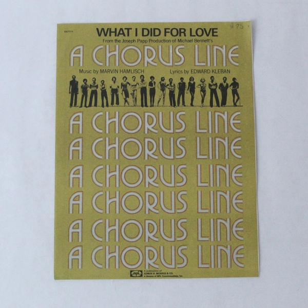 Vintage Sheet Music What I Did For Love A Chorus Line 1975 Hamlisch Kleban