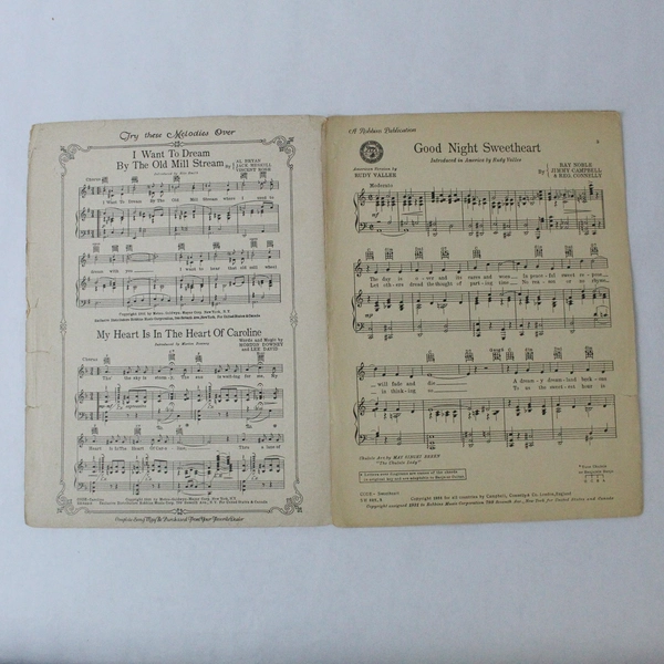 Vintage 1931 Goodnight Sweetheart Sheet Music Rudy Vallee Antique Collectible