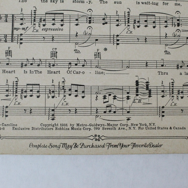 Vintage 1931 Goodnight Sweetheart Sheet Music Rudy Vallee Antique Collectible