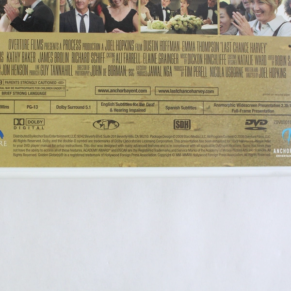 Last Chance Harvey DVD Movie Widescreen and Full Frame