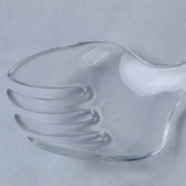 Lot of 4 Reusable Clear Plastic Salad Serving Forks for Party & BBQ