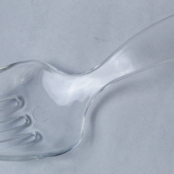 Lot of 4 Reusable Clear Plastic Salad Serving Forks for Party & BBQ