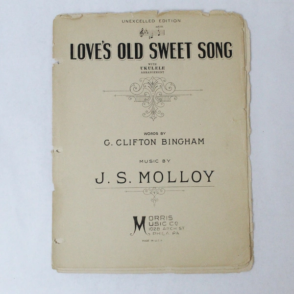 Vintage Sheet Music Love's Old Sweet Song 1926 J.S. Molloy, Worn