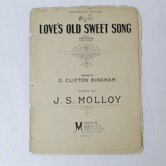 Vintage Sheet Music Love's Old Sweet Song 1926 J.S. Molloy, Worn