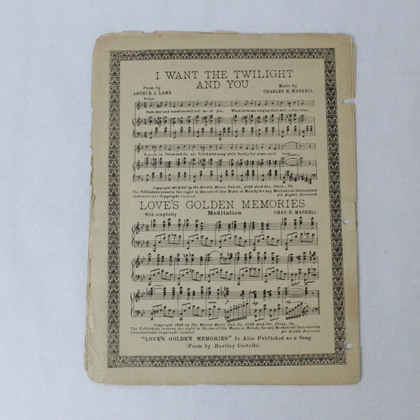 Vintage Sheet Music Love's Old Sweet Song 1926 J.S. Molloy, Worn