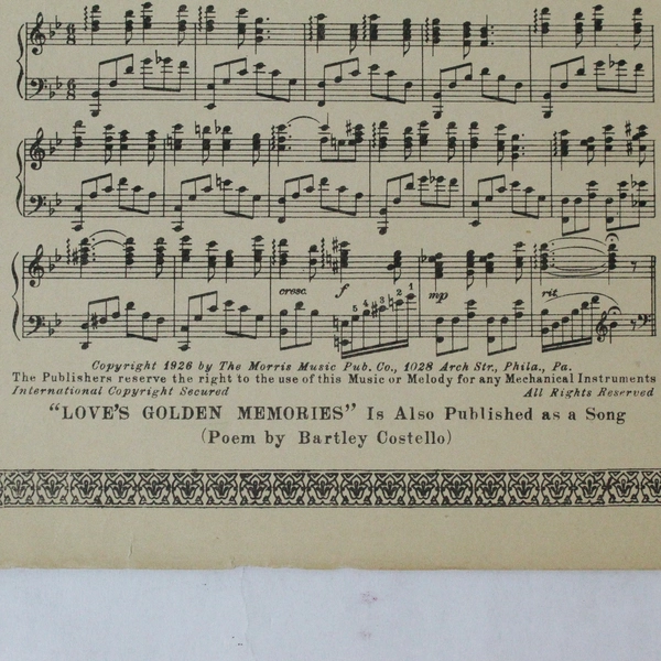 Vintage Sheet Music Love's Old Sweet Song 1926 J.S. Molloy, Worn