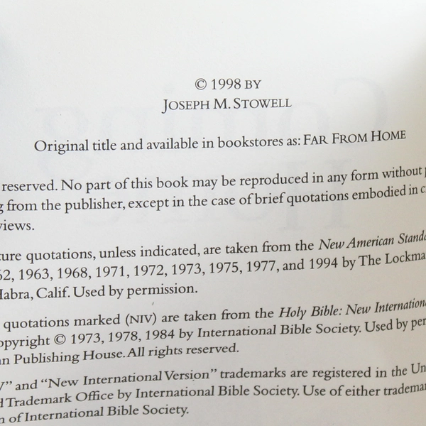 Coming Home by Joseph M. Stowell 1998 Paperback