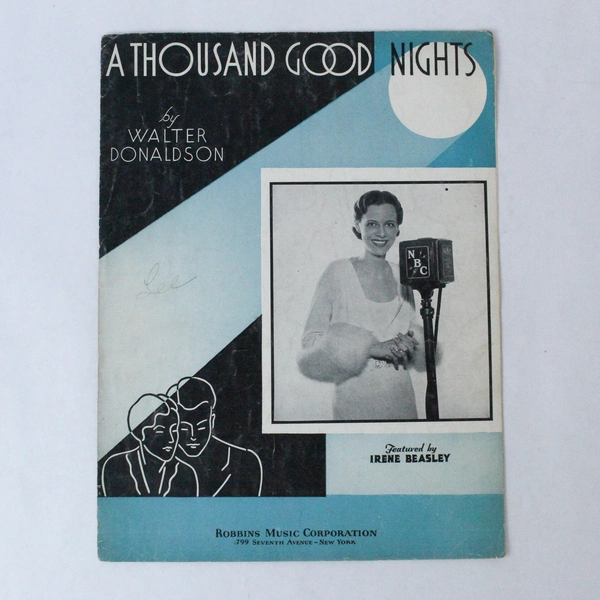 Vintage 1934 A Thousand Good Nights Sheet Music Walter Donaldson Ukulele/Piano