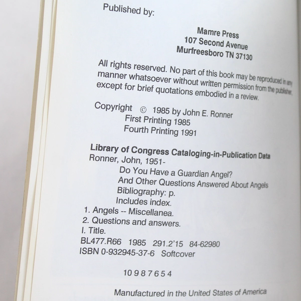 Do You Have a Guardian Angel? by John E. Ronner 1985 Signed Trade Paperback