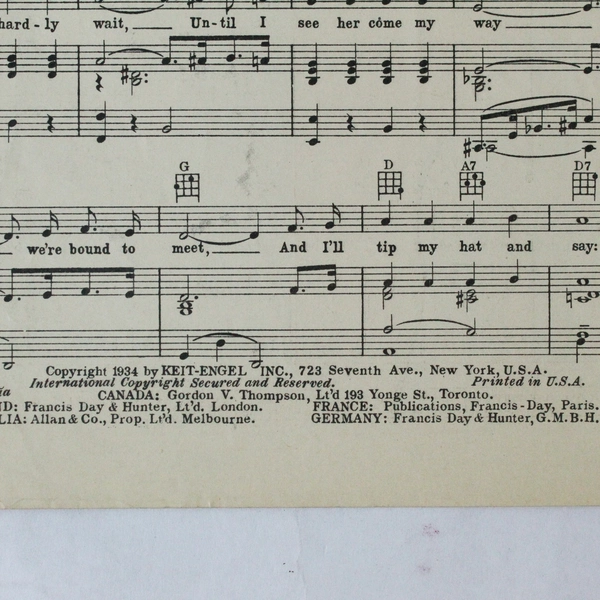 Vintage 1934 Sheet Music "Neighbors" by O'Flynn, Cavanaugh, Weldon