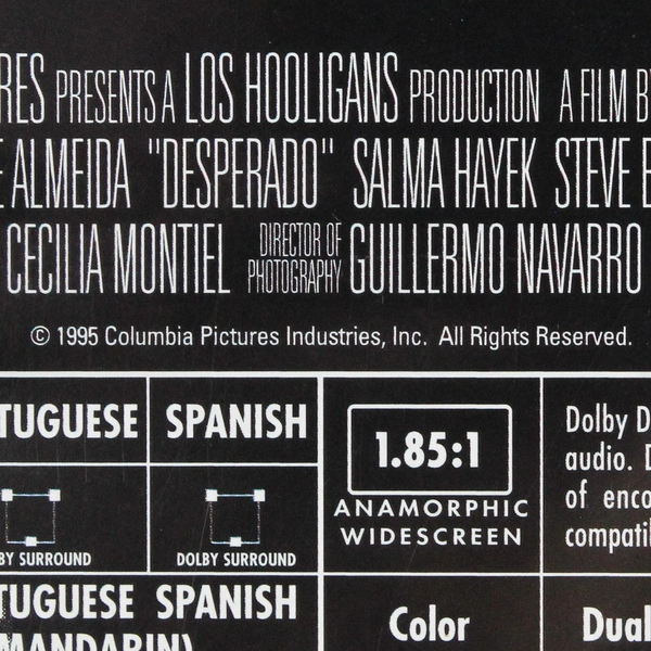 Desperado DVD 1995 Columbia TriStar Home Entertainment Antonio Banderas