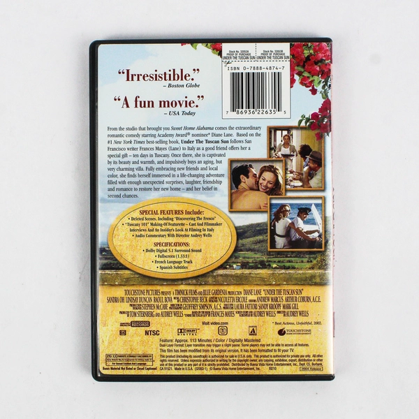 Under The Tuscan Sun DVD 2003 Fullscreen Edition Directed By Audrey Wells