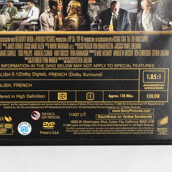 All the King's Men DVD 2006 Sony Pictures Sean Penn Jude Law Kate Winslet