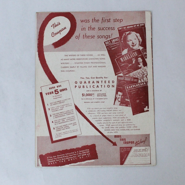 Vintage 1942 My Devotion Sheet Music Roc Hillman Johnny Napton Pre-Owned