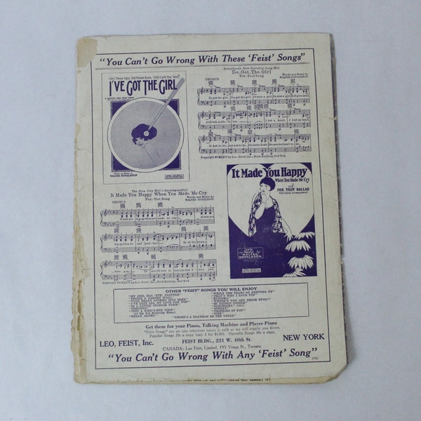 Take In The Sun Hang Out The Moon Vintage Sheet Music 1926 Harry Woods