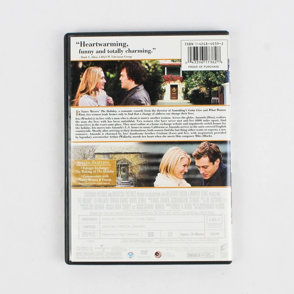 The Holiday DVD 2006 Columbia Pictures Cameron Diaz Kate Winslet Jude Law