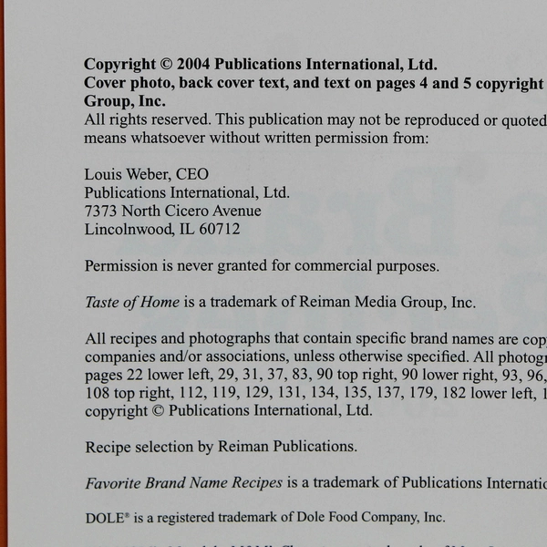 Taste of Home's Favorite Brand Name Recipes Cookbook 2004 Hardcover