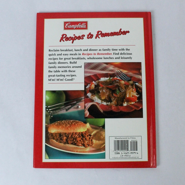 Campbell's Recipes to Remember Cookbook 2002 Hardcover Pre-Owned
