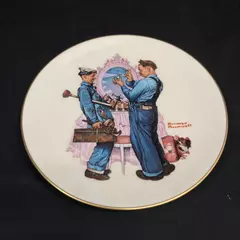 1978 Gorham Saturday Evening Post Norman Rockwell Plate Plumbers
