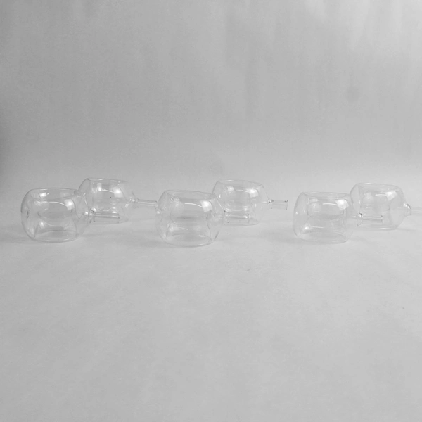 Lot of 6 Dextelle International Pretty Set-Up Glass Napkin & Flower Holders