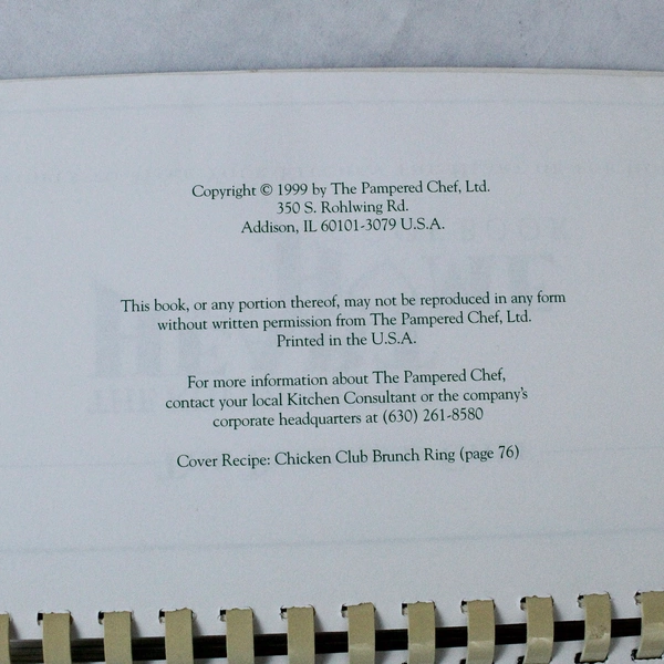 Pampered Chef The Kitchen is the Heart of the Home Cookbook 1999 - Stains